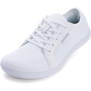 Whitin Mens Size 12 White Mesh Wide Toe Box Zero Drop Lace Up Athletic Shoes
